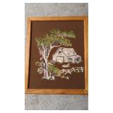 Cross stitch or needlepoint framed art 28'x22'