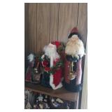 Lot of three Santa Claus Christmas decorations