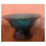 Vintage two-piece stretch glass bowl 8 1/2'