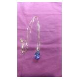 14k chain with amethyst teardrop pendant
