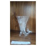 Hofbauer Byrdes Crystal Cornucopia Vase