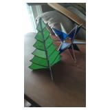 Stained glass Christmas tree and star 9'