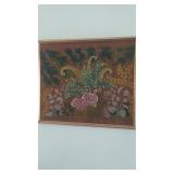 Cross stitch knit bunny rabbit decoration on wall