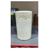 Zanesville hand thrown pottery ribbed vase