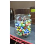 Pint Jar of vintage marbles