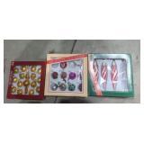 Lot of three boxes of glass Christmas ornaments