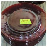 Ruby red sandwich plates lot of eight