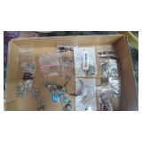 Trail lot of silver tone costume jewelry