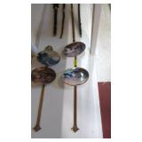 Thomas kinkade plates with brass wall hangers