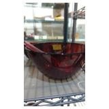 Ruby red glass salad bowl server nine four and a