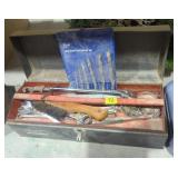 Homak tool box with hand tools. Drill bits