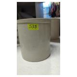 White 1 gallon salt glazed crock