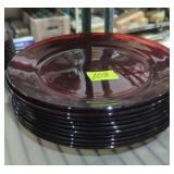 Ruby red glass dinner plates lot of ten