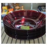 Ruby red soup bowls 8' lot of 8