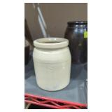 Salt glazed white canner crock 1 quart unmarked