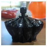 Vintage dresser dish ebony amethyst glass