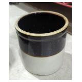 Half gallon two-tone salt glazed crock
