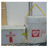 Michelob and old export beer coolers styrofoam