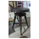 19th century claw and ball piano stool with glass