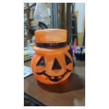 Vintage Halloween pumpkin candy pail blow mold