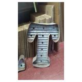 Galvanized steel letter t 24 in tall