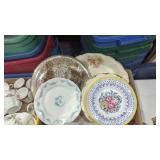 Porcelain China etched metal plate Egyptian theme