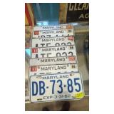 1960s and '80s Maryland license plates. Lot of