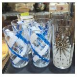Mid-Century atomic starburst and blue and white