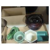 Lot of various pottery items being pot frog