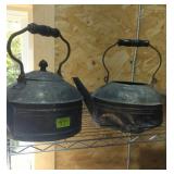 Lot of two antique kettles