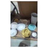 Pottery lot planters, vase, etc