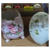 Porcelain and glass egg, Russian glass egg is
