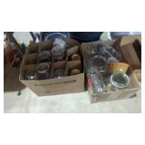 Two boxes of canning and storage jars