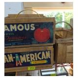 Lot of baskets and general store advertising