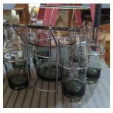 Retro kitchen glassware smoked glass