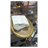 Vintage picture frames and feed sack