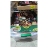 Tote & box lot of Christmas decorations