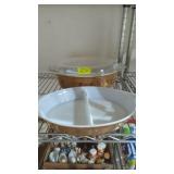 Vintage Pyrex Brown early Americans. Two pieces