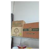 Lot of girl scout boxes 50th anniversary and 1962