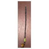Ornate walking stick, natural wood