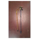 Lot of two walking sticks canes