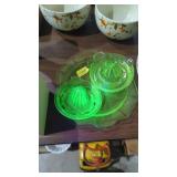 Green depression glass uranium lot of 3 PCs flake