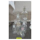 Apothecary bottles with stoppers scientific