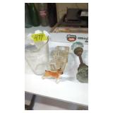 Lot of hobnail measuring cup glass door knob