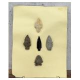 Ancient Native American Indian Stone Arrowheads