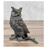 Meriden Silverplate Figural Owl on Branch Inkwell