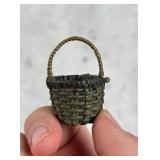 Antique Miniature Folk Art Painted Country Basket