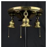 Arts & Crafts Hammered Brass Chandelier Light