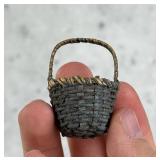 Antique Miniature Folk Art Painted Country Basket
