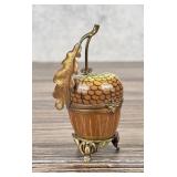 Limoges Peint Main Porcelain Trinket Box Acorn